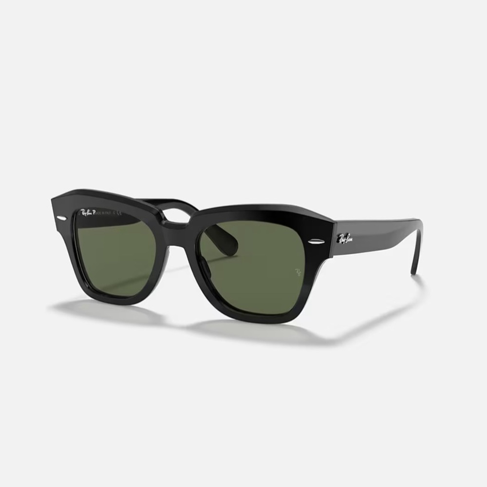 Polarized Ray-Bans StateStreet Black/Green Lenses RB2186 901/58 49-20